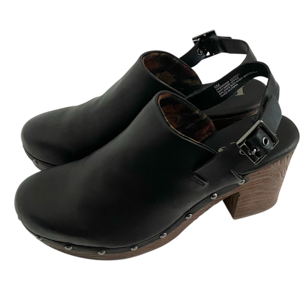 Kork-Ease Korks New Slingback Heel Clogs Black Studded Size 9 Vegan Leather - Picture 6 of 14